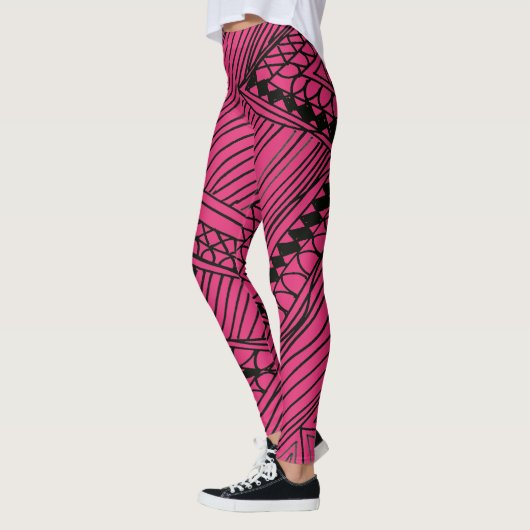 Doodle 1A Black Hot Pink Leggings (Links)