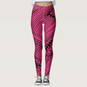 Doodle 1A Black Hot Pink Leggings (Voorkant)
