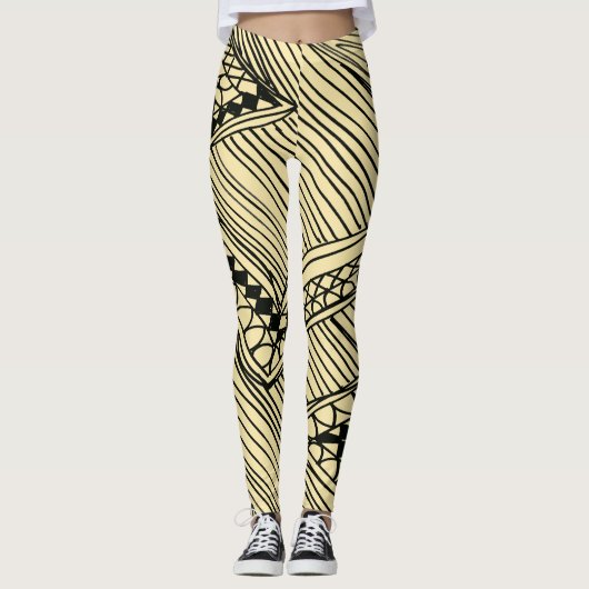 Doodle 1A Black Ivory Leggings (Voorkant)