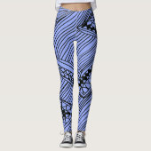 Doodle 1A Black Light Blue Leggings (Voorkant)