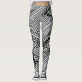Doodle 1A Black Light Gray Leggings (Voorkant)