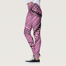 Doodle 1A Black Light Pink Leggings