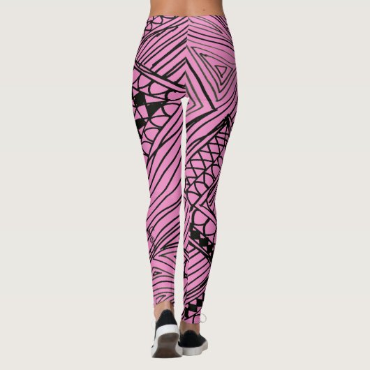 Doodle 1A Black Light Pink Leggings (Achterkant)