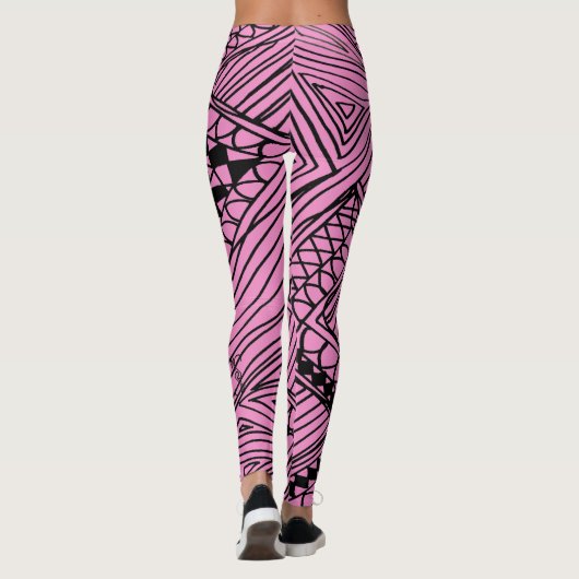 Doodle 1A Black Light Pink Leggings (Achterkant)