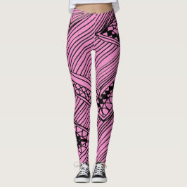 Doodle 1A Black Light Pink Leggings