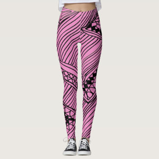 Doodle 1A Black Light Pink Leggings