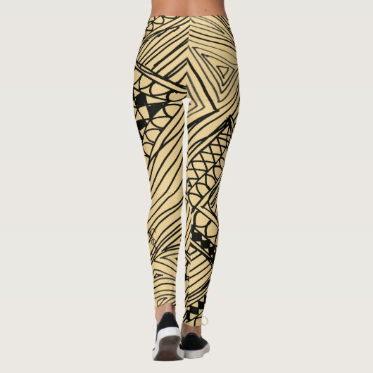 Doodle 1A Black Warn Beige Leggings (Achterkant)