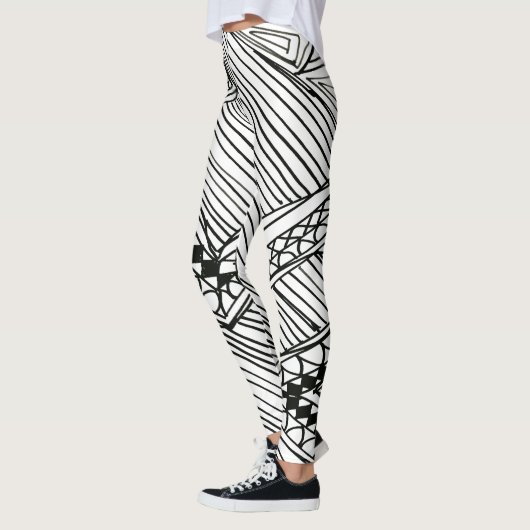 Doodle 1A Black White Leggings (Links)
