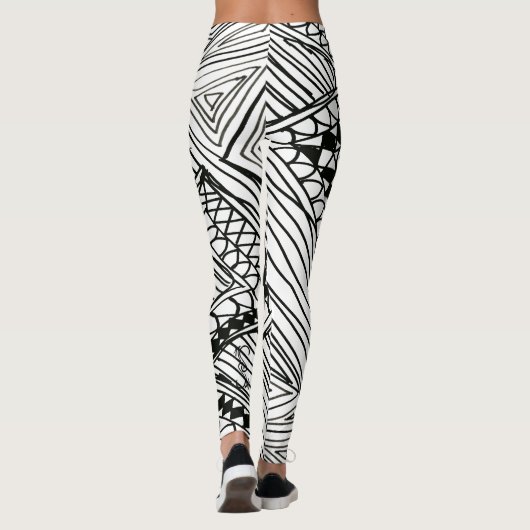 Doodle 1A Black White Leggings (Achterkant)
