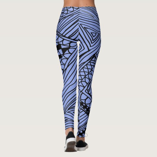 Doodle 1A Blue Light Gray Leggings (Achterkant)