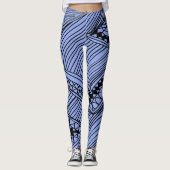 Doodle 1A Blue Light Gray Leggings (Voorkant)