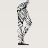 Doodle 1A Zwarte Witte Leggings (Rechts)
