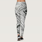 Doodle 1A Zwarte Witte Leggings (Achterkant)