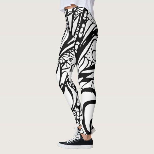 Doodle 9B Black White Leggings (Links)