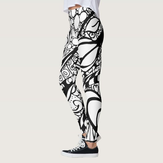 Doodle 9B Black White Leggings (Links)