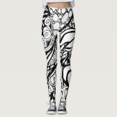 Doodle 9B Black White Leggings (Voorkant)