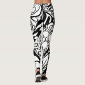 Doodle 9B Zwarte Witte Leggings (Achterkant)