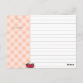 Doodle aardbeien gepersonaliseerde receptenkaart briefkaart (Achterkant)