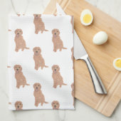 Doodle (Abriot Red Golden) Theedoek (Quarter Fold)