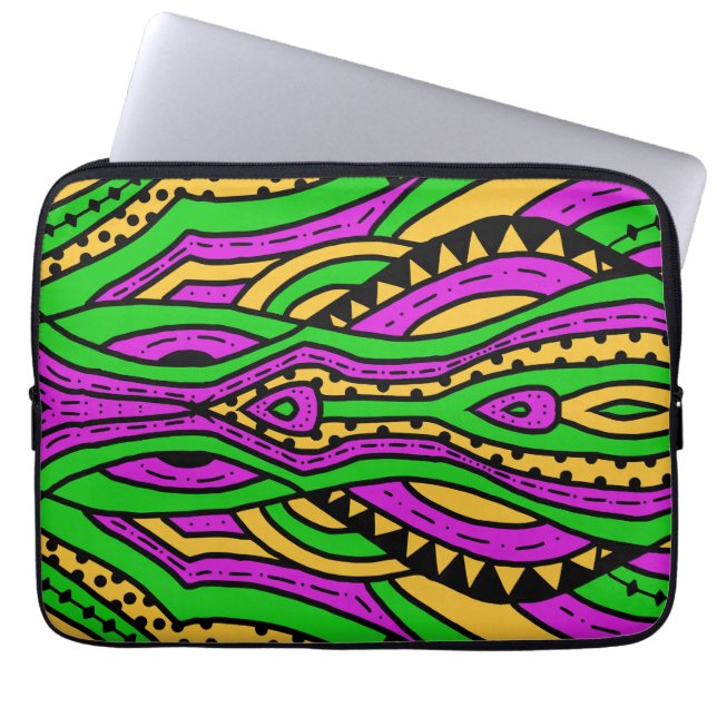 Doodle Abstract 34 Laptop Sleeve (Voorkant)