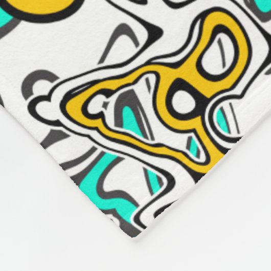 Doodle, abstract fleece deken (Hoek)