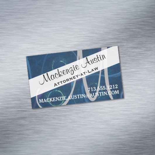 Doodle Abstract | Pastel Chalk Scribble Monogram Visitekaartje Magneet (Voorbeeld)