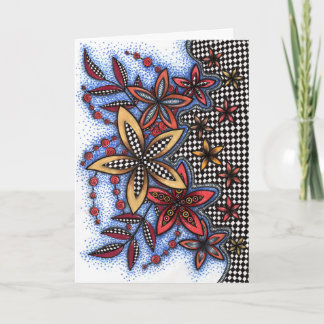 Doodle Abstracte Bloemelijke Wenskaart Kaart