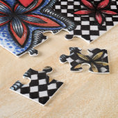 Doodle Abstracte Bloemige Puzzel (Zijkant)