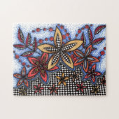 Doodle Abstracte Bloemige Puzzel (Horizontaal)