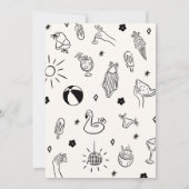 Doodle Afstudeer Zwembad Feest Kaart (Achterkant)