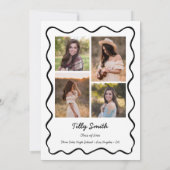 Doodle Afstuderen Aankondiging Meisje 4 Foto's (Achterkant)