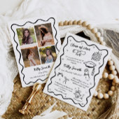 Doodle Afstuderen Aankondiging Meisje 4 Foto's