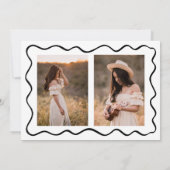 Doodle Afstuderen Dank u kaart 3 foto's Wavy (Achterkant)