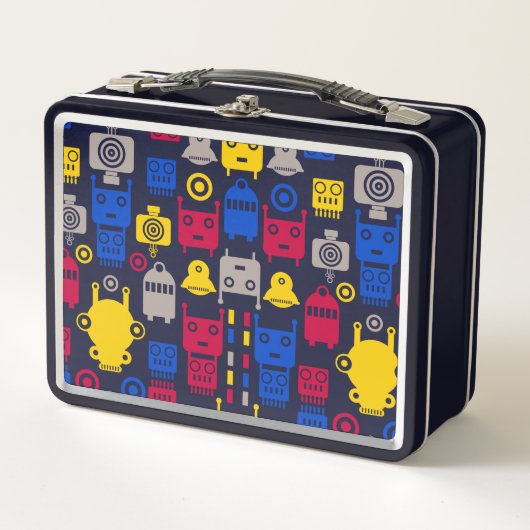 Doodle Alien Ruimteschip en Robot Patroon (Voorkant)