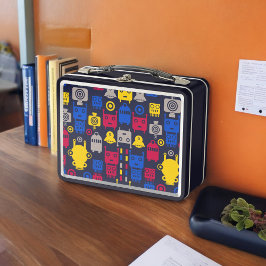 Doodle Alien Ruimteschip en Robot Patroon