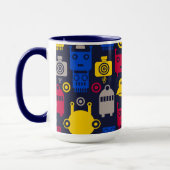 Doodle Alien Ruimteschip en Robot Patroon Mok (Links)