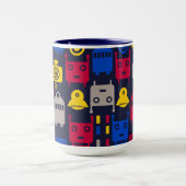 Doodle Alien Ruimteschip en Robot Patroon Mok (Midden)