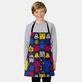 Doodle Alien Ruimteschip en Robot Patroon Schort (Gedragen)