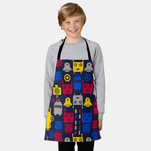 Doodle Alien Ruimteschip en Robot Patroon Schort (Gedragen)