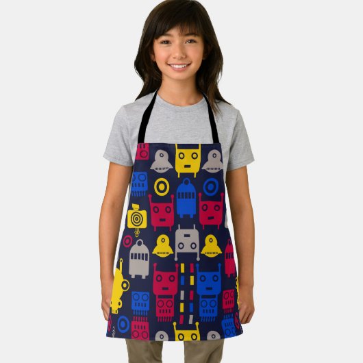 Doodle Alien Ruimteschip en Robot Patroon Schort (Insitu)