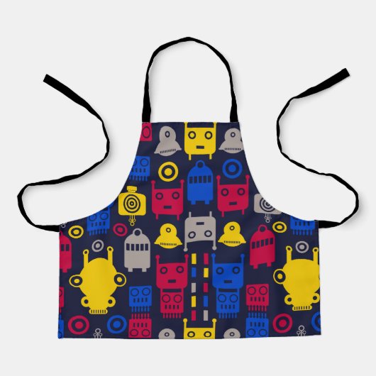 Doodle Alien Ruimteschip en Robot Patroon Schort (Voorkant)