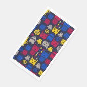 Doodle Alien Ruimteschip en Robot Patroon Servet (Hoek)