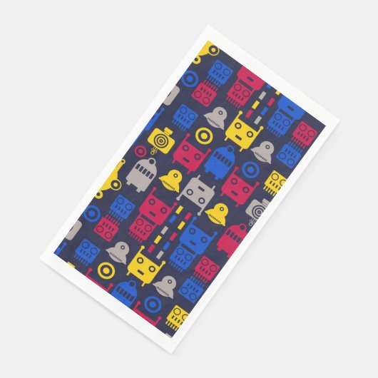 Doodle Alien Ruimteschip en Robot Patroon Servet (Hoek)