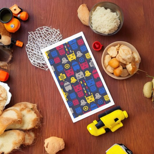 Doodle Alien Ruimteschip en Robot Patroon Servet