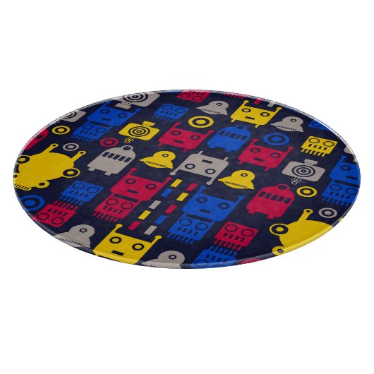 Doodle Alien Ruimteschip en Robot Patroon Snijplank (Hoek)