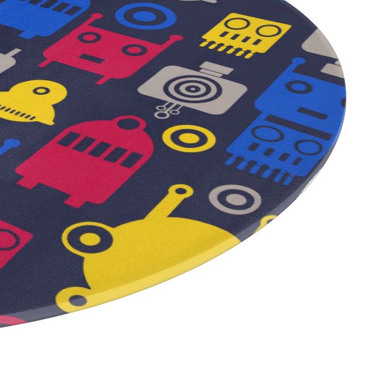 Doodle Alien Ruimteschip en Robot Patroon Snijplank (Hoek)