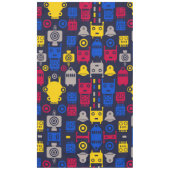 Doodle Alien Ruimteschip en Robot Patroon Tafelkleed (Voorkant)