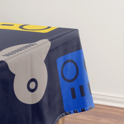 Doodle Alien Ruimteschip en Robot Patroon Tafelkleed (Voorbeeld)