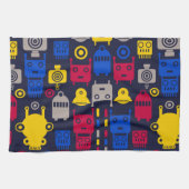 Doodle Alien Ruimteschip en Robot Patroon Theedoek (Horizontaal)