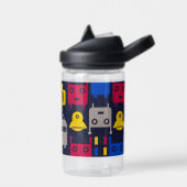 Doodle Alien Ruimteschip en Robot Patroon Waterfles (Links)